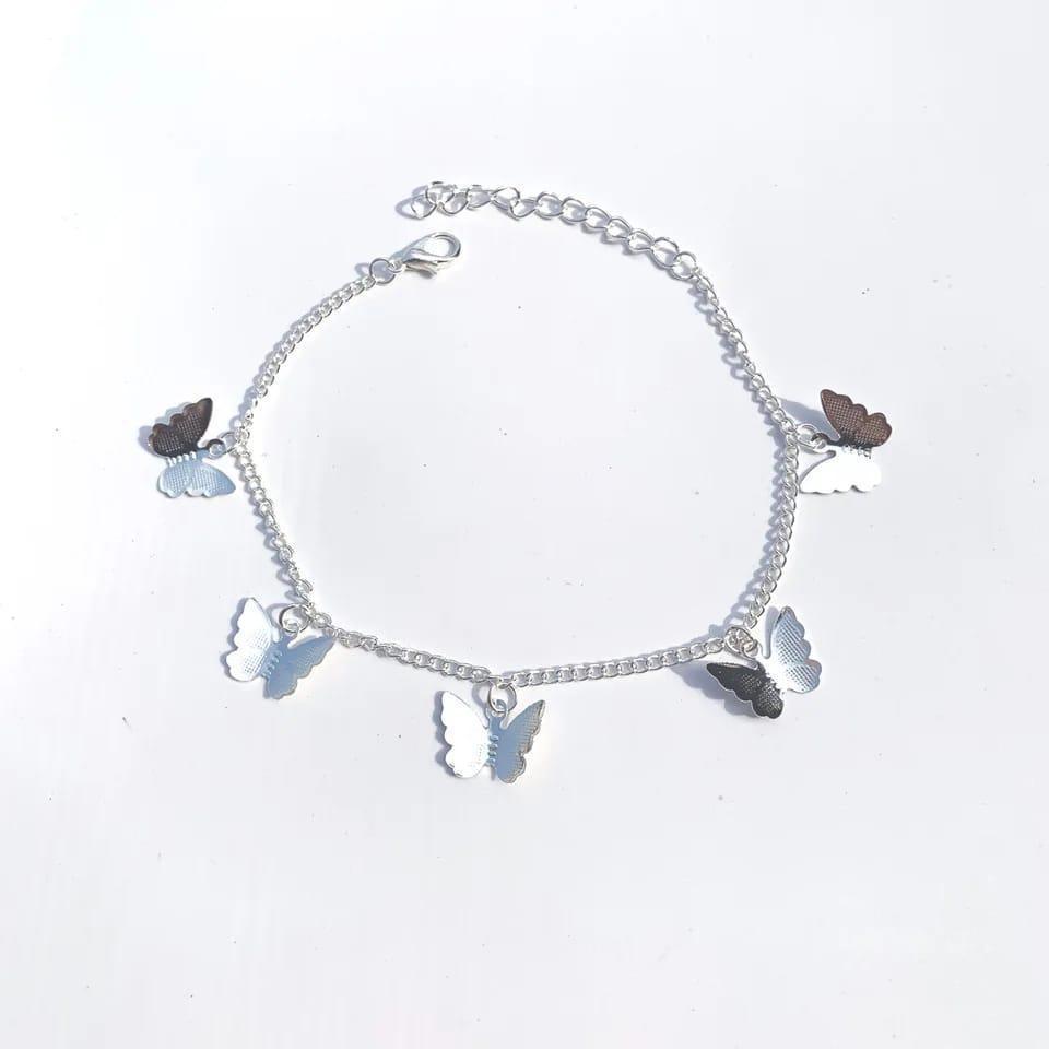 Silver Butterfly Anklet