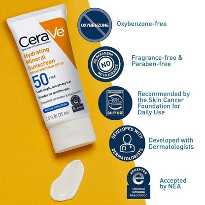 CeraVe 4-in-1 Skincare Bundle: Night Cream, Sunblock, Cleanser & Serum.