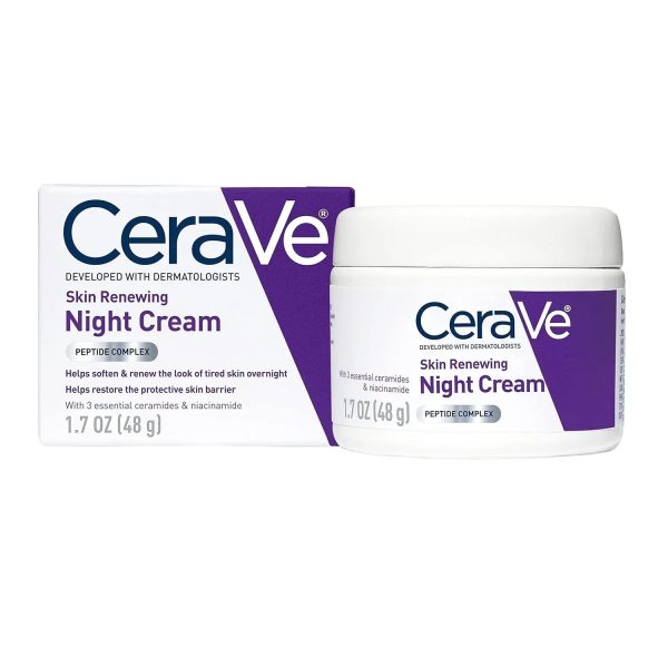 CeraVe 4-in-1 Skincare Bundle: Night Cream, Sunblock, Cleanser & Serum.