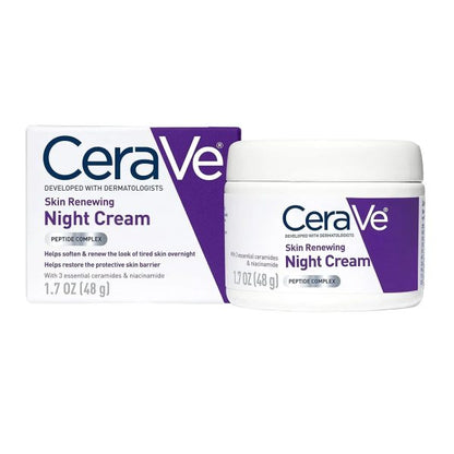 CeraVe 4-in-1 Skincare Bundle: Night Cream, Sunblock, Cleanser & Serum.